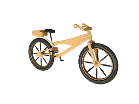 卡通山地自行车 3D交通工具 卡通 Q版 低面 lowpoly 广告栏目包装素材