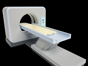 灰色简约卡通风医疗CT检测设备C4D元素 卡通 Q版 低面 lowpoly 广告栏目包装素材 3D卡