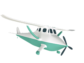 绿色卡通飞机 直升机 交通工具3D元素 卡通 Q版 低面 广告栏目包装素材