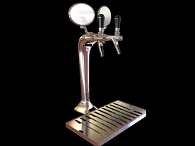 双水龙头啤酒机 酒吧器械模型盛酒器模型