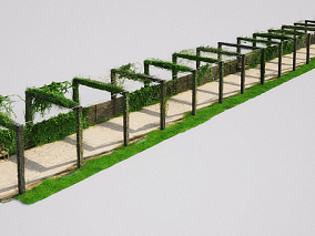 英伦英国风格 花园场景模型花园长廊