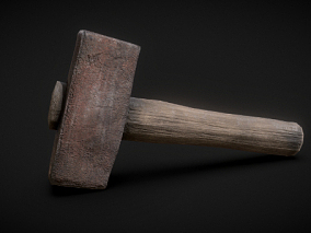 生锈的旧锤子 铁锤 榔头 锤子 木锤 五金工具