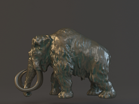 猛犸象雕像 青铜像 动物雕塑 3D打印 手办 大象雕像 工艺品 艺术品