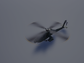 高品质 电影级别 次世代 PBR 美式 黑鹰武装直升飞机  武装直升飞机
