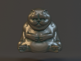 肥猫雕塑 雕像 手办 3D打印 猫咪 小猫