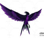国风黑紫色鸟形态精卫