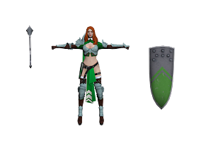 绿营女战士 游戏模型