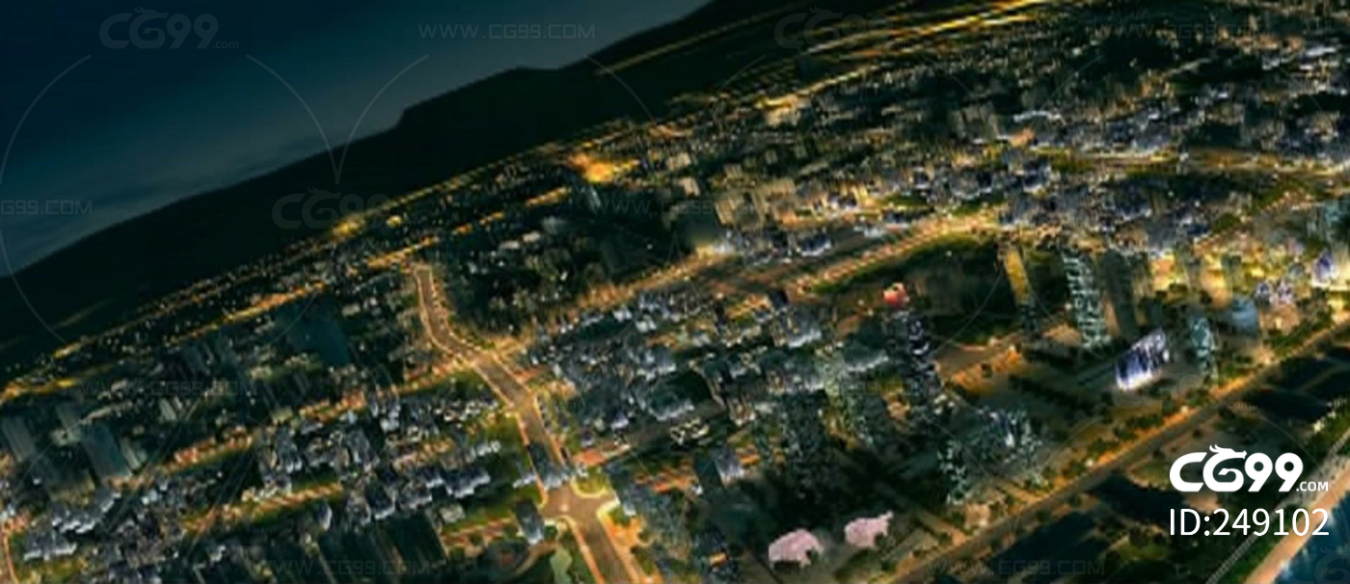 灯火通明的大都会 鸟瞰城市 夜景 城市规划 配楼 综合体 市中心 现代建筑 日景 建筑群