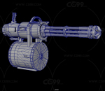 科幻加特林机枪 科幻游戏枪械 火神炮 重型机枪 重武器 旋转机关枪 枪械