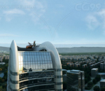 鸟瞰城市规划 配楼 综合体 市中心 现代建筑 日景 建筑群 商业办公楼 现代城市建