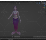 美人鱼 传说人类 3d模型 海洋女孩