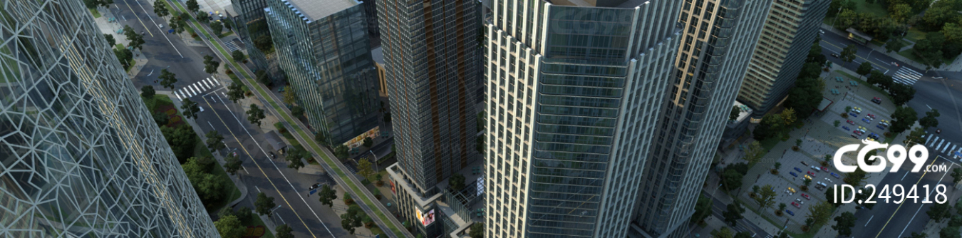 城市CBD建筑 城市鸟瞰 高层建筑