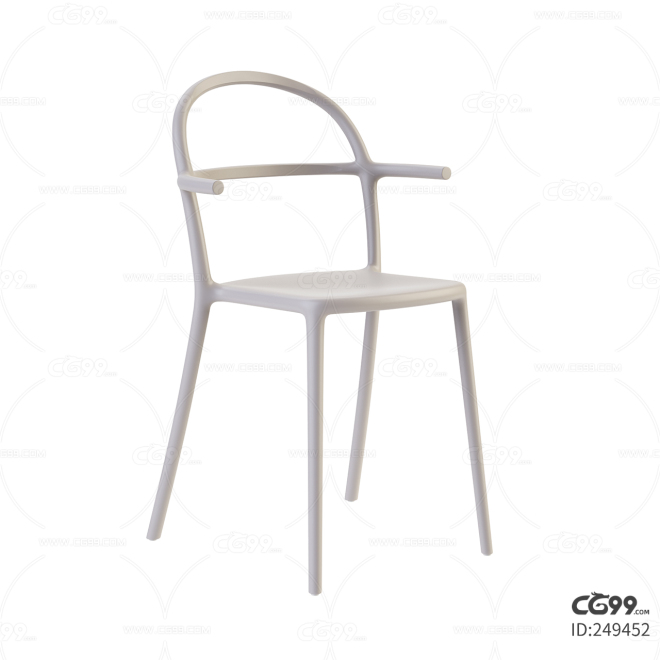 极简白色铁质椅子 max obj fbx 格式