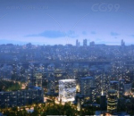 大都会大城市鸟瞰 夜幕城市俯瞰 无人机拍摄广角视角 城市CBD 城市夜景 城市高层