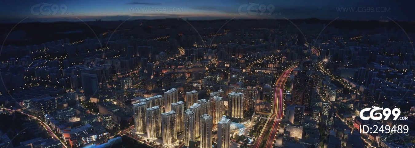 城市夜景 城市高层 城市建筑动画 城市配楼 未来城市  城市CBD建筑 城市鸟瞰