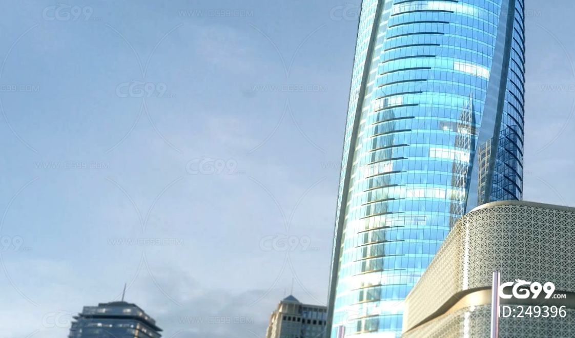 高强玻璃圆柱形建筑 高端办公区 写字楼 现代购物中心 商业广场 商业住宅 商业街 城市街道