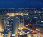 城市CBD建筑 城市鸟瞰 城市 城市CBD 城市夜景 城市高层 城市建筑动画 城市配楼 未来城市