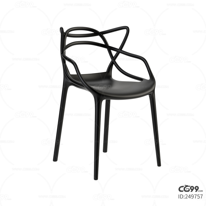 黑色磨砂塑料椅子 max obj fbx 格式