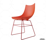 红色 鲜红色简约几何椅子 max obj fbx 格式