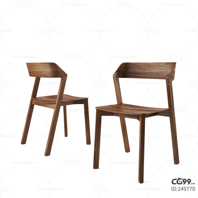 深色木纹 木制吧台椅子 max obj fbx 格式