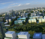 城市高层鸟瞰 城市建筑动画 城市配楼 未来城市