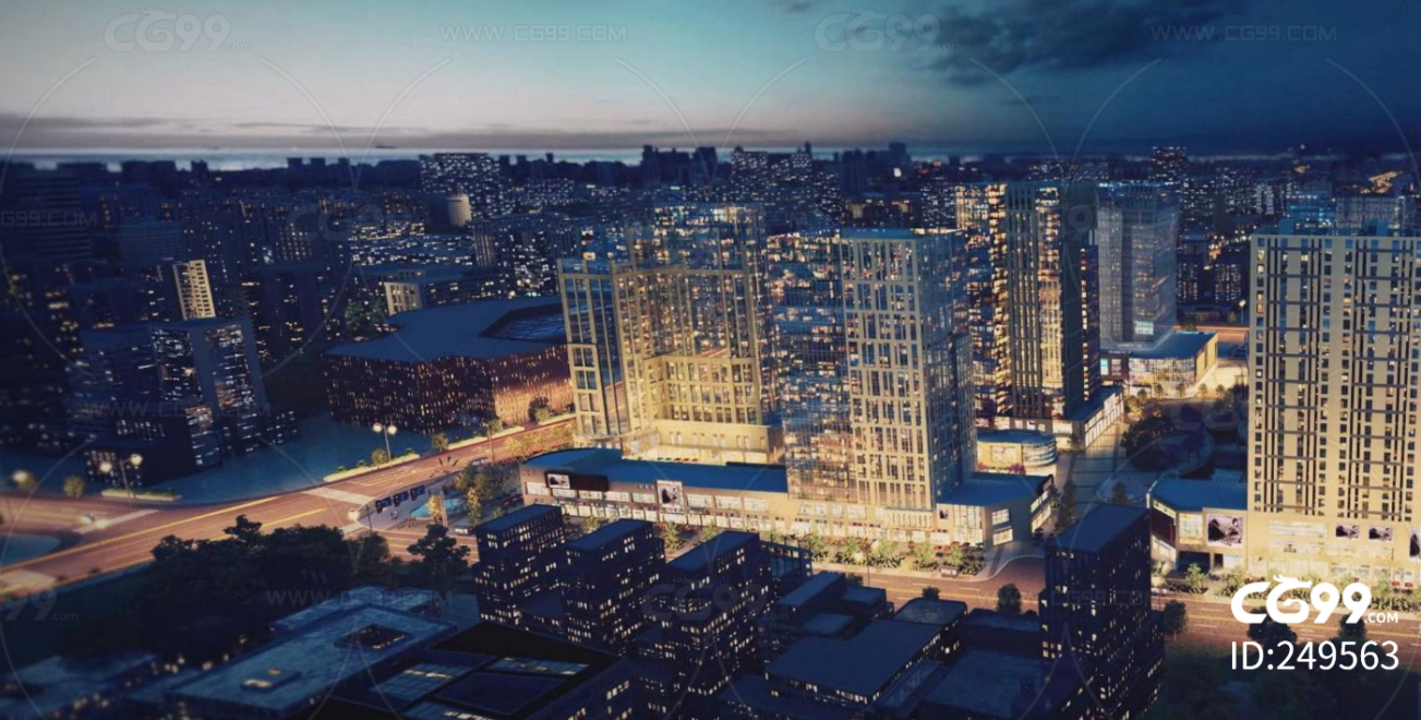 城市CBD 城市夜景 城市高层 城市建筑动画 城市配楼 未来城市