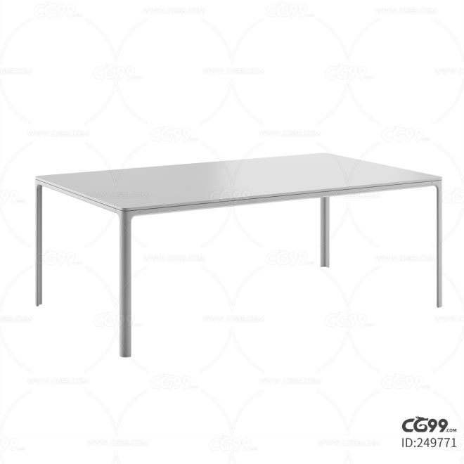 白色塑料餐桌 max obj fbx 格式