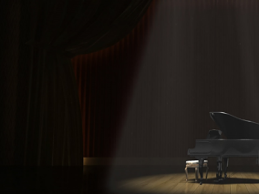 演奏钢琴 演奏乐器 演奏大厅 礼堂 大厅 大会议室舞台 舞台聚光灯 独奏