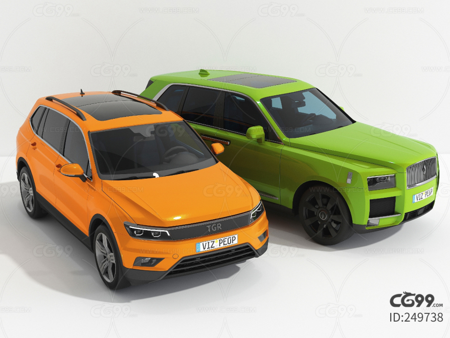 橙色 绿色 SUV 现代风格越野车