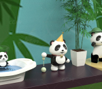 熊猫玩具摆件雕塑设计