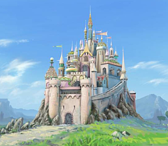 卡通风格的欧洲城堡 动画 场景