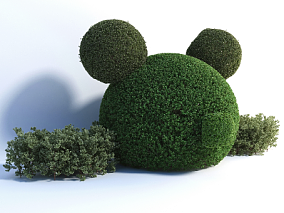 米奇 米老鼠形象现代风格绿植 灌木修剪