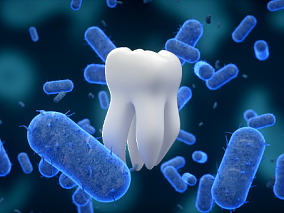 医学牙齿病毒蓝色C4D 病毒 细胞 细菌 抗疫 疫情 医学模型 卡通广告元素