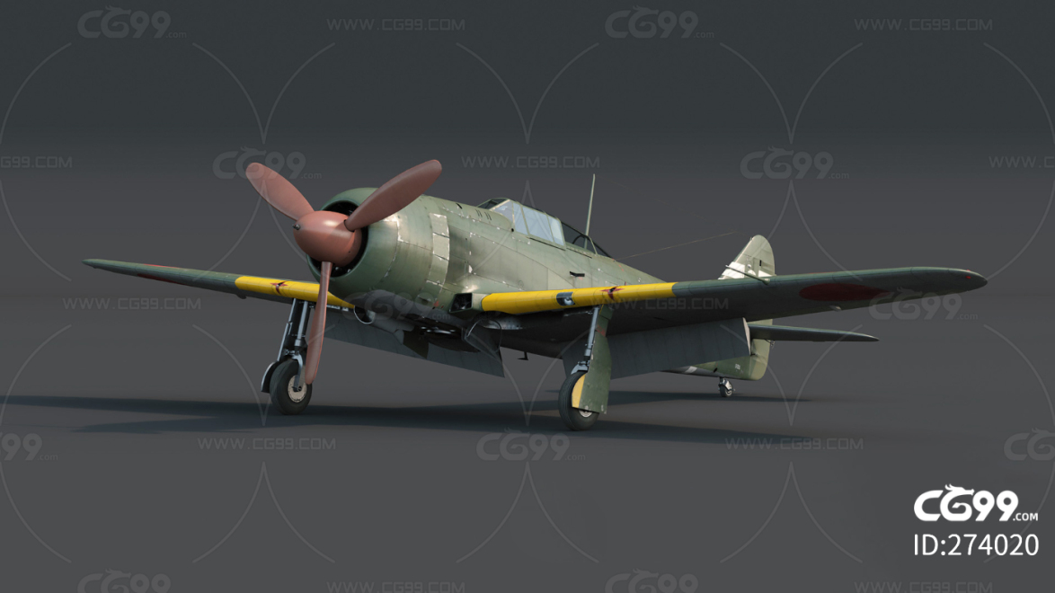 PBR次世代写实二战日本五式战斗机模型
