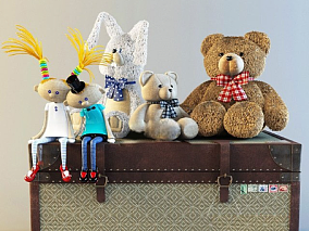 小熊玩偶模型小熊毛绒玩具模型人偶模型兔子玩偶