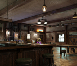 第七tian堂 高质量场景 赛博朋克 酒吧 休息室 3D模型