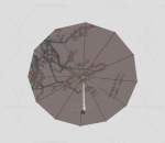 中国风伞    伞      雨伞   卡通伞    低聚伞   古代道具