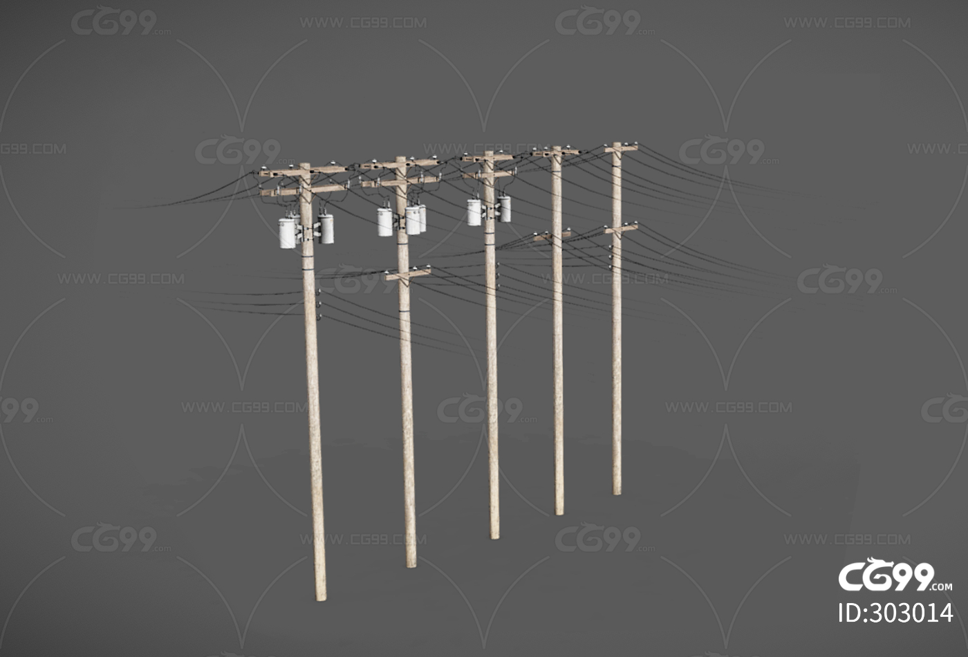 电缆线圈 电缆 电缆线 高压线 卡通电缆 线圈-cg模型免费下载-CG99