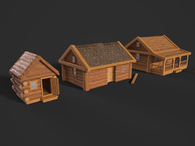 木屋，木板屋，破木屋，旧木屋，古代木屋，古代房子，平民房屋，林中小屋