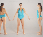 性感运动 连体泳衣 泳装女孩女性女人角色 Max+C4D+Maya+FBX+OBJ
