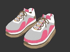粉色灰色混搭网球鞋 女鞋 服饰 鞋子 日用品