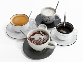 现代风格咖啡饮品 3d模型