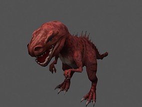 红色霸王龙  游戏生物 手绘生物 游戏模型
