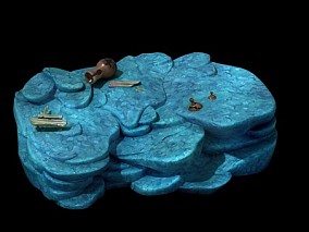 海底石头 风格化场景 游戏场景 游戏模型