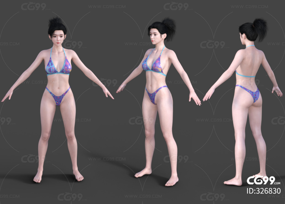 性感比基尼 泳装内衣 游泳衣 亚洲女性 基础裸体 美女 女孩 美人 御姐 女性人物模型