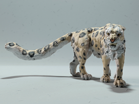 雪豹巡视 雕塑 动物 STL模型