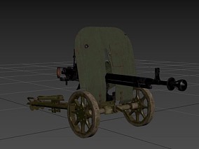 苏联DShK机枪 半写实风格 CG模型