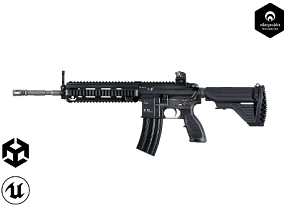 卡宾枪HK416 AR-VR兼容游戏 CG模型