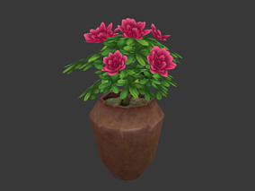 花瓶大红花 动画 游戏 场景部件 植物 花草