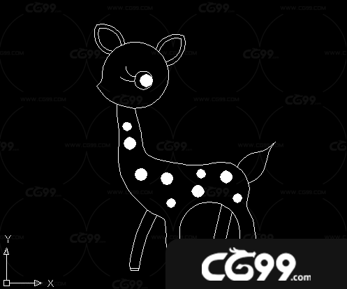 CAD怎么绘制一头梅花鹿?